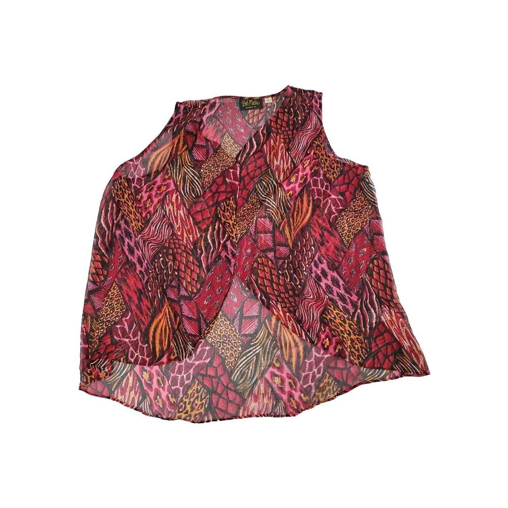 Bob Mackie Womens Wearable Art Vest Multicolor Size Large 100% Polyester Sleevel